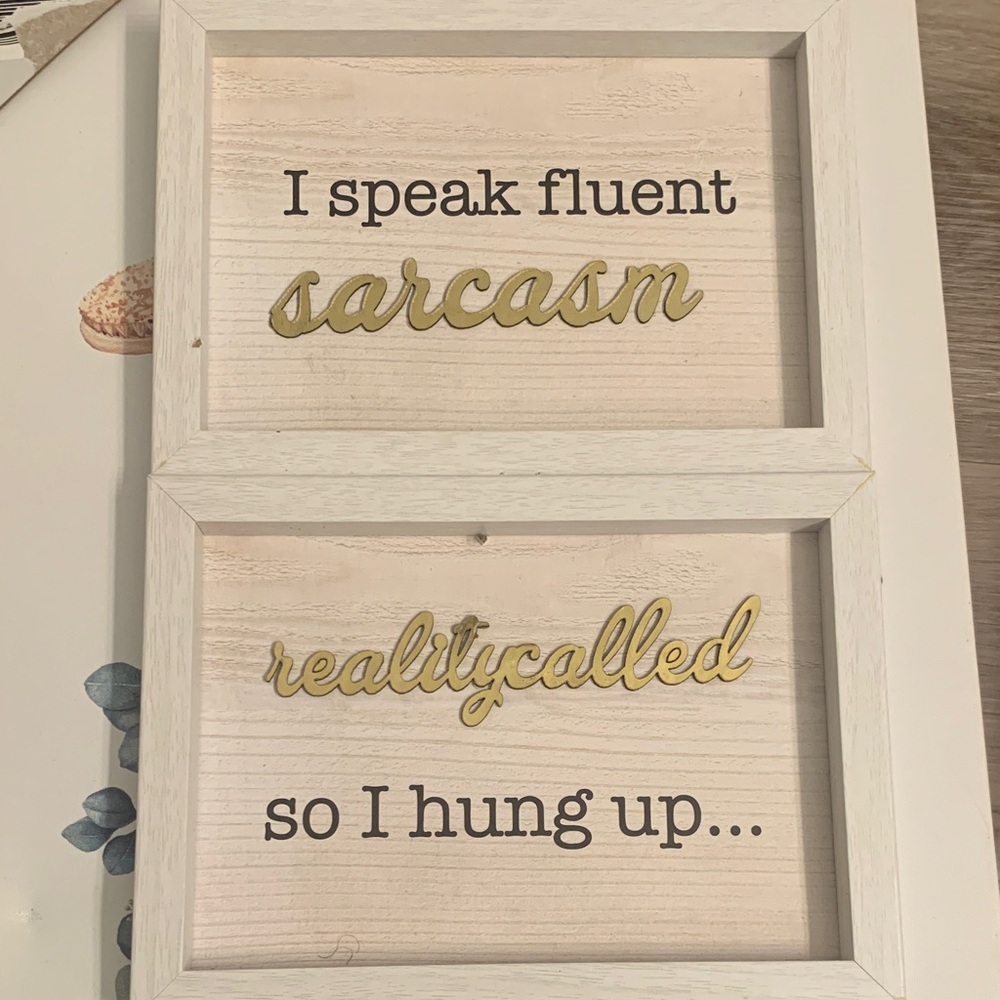 White and Gold Double Frame Wall Accent